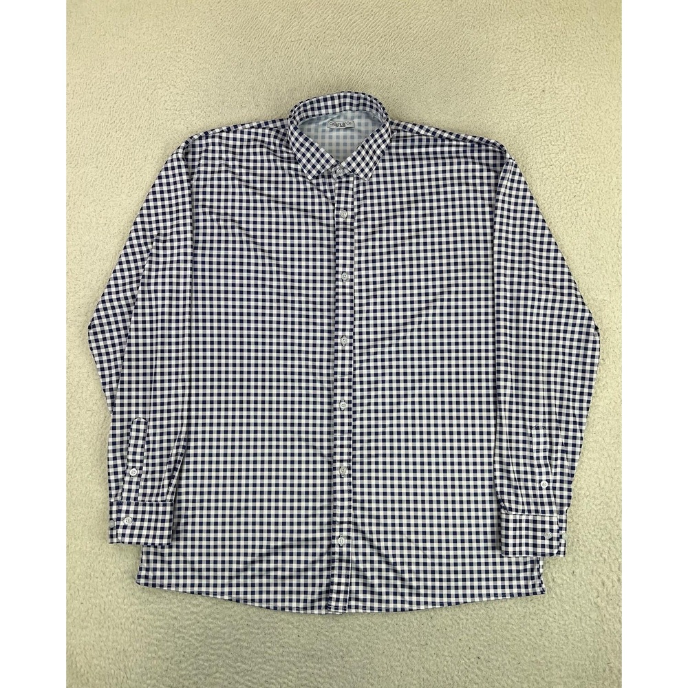 Collars & Co Dress Collar Polo Shirts Lot of 2 Mens 2XL Green Blue Gingham - Picture 2 of 10
